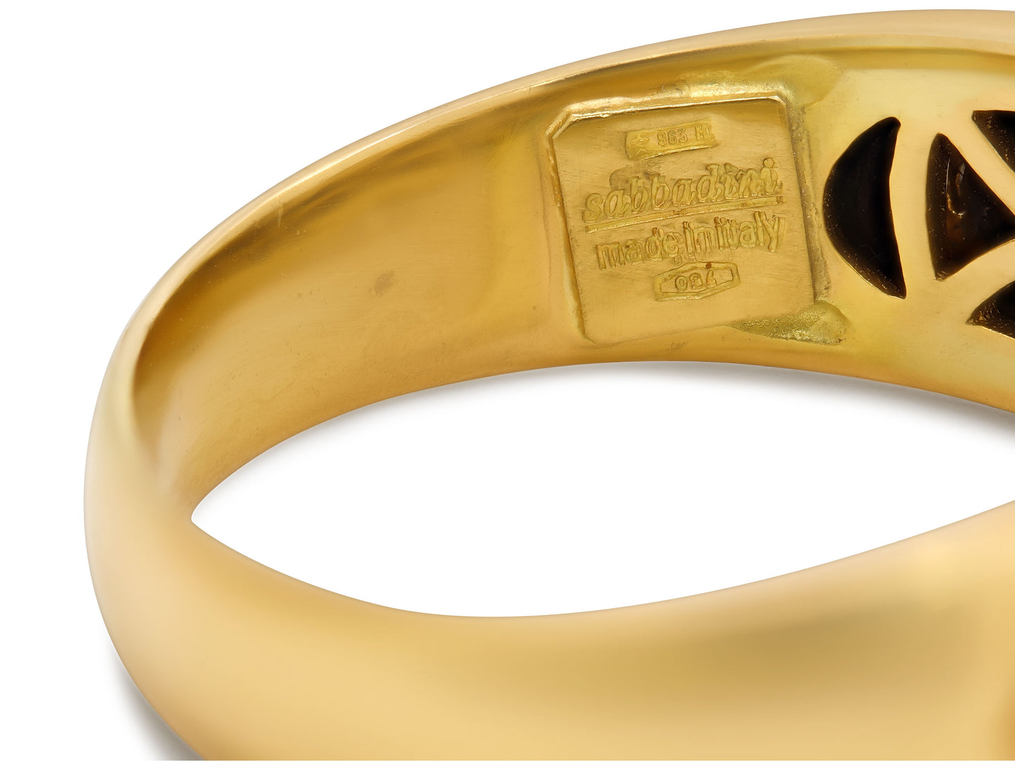 Sabbadini Sapphire and Diamond Clover Ring 18K Gold