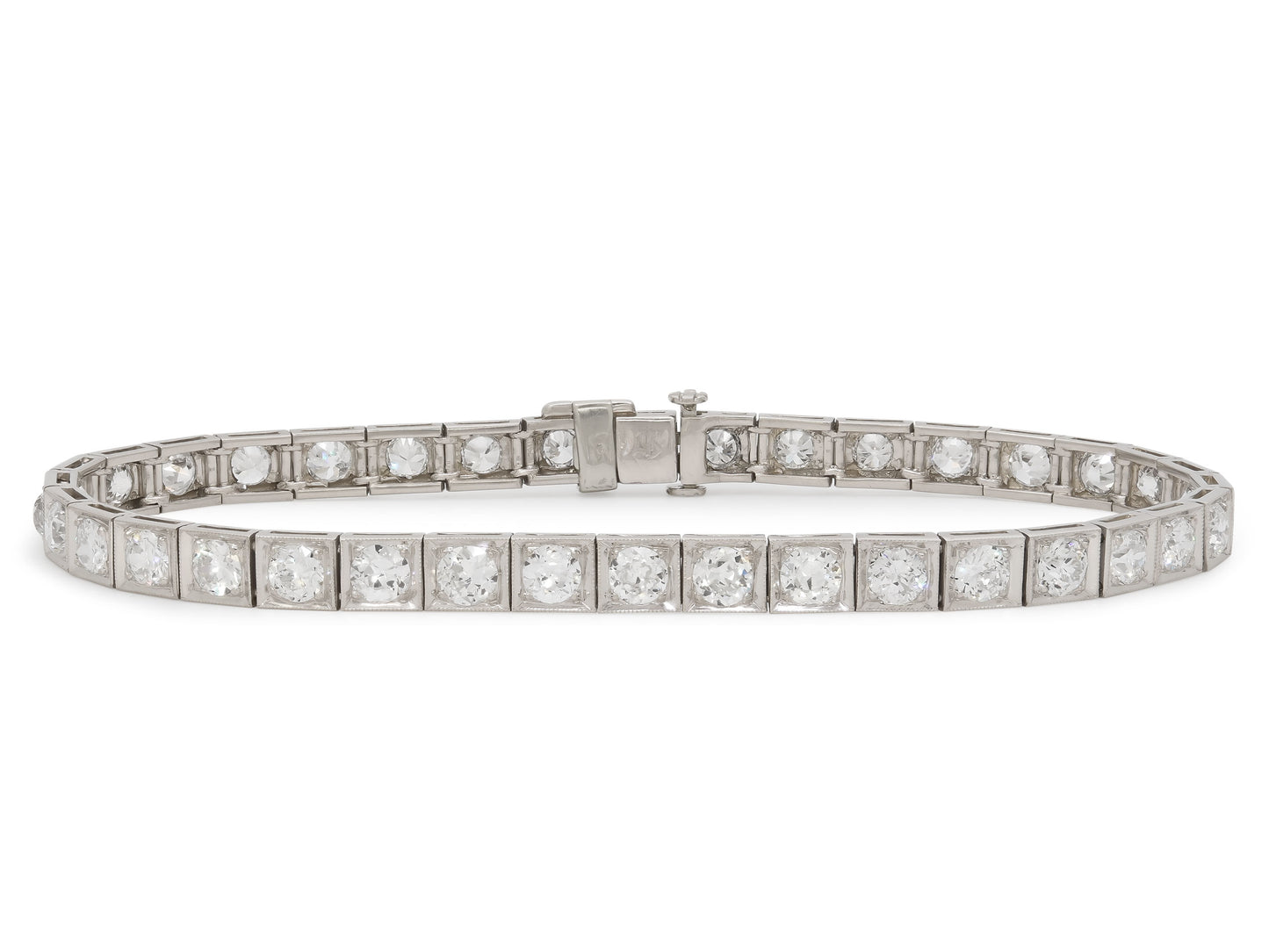 Art Deco Diamond Line Bracelet in Platinum