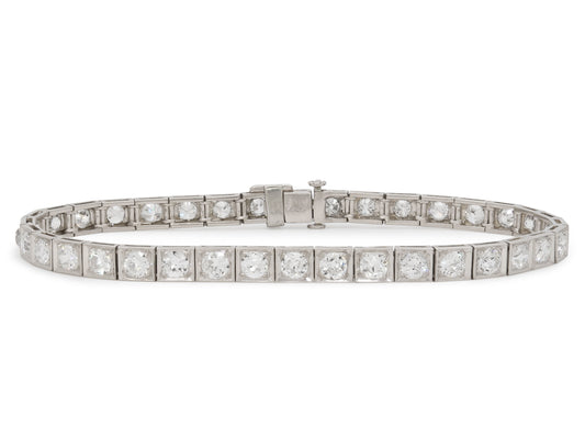Art Deco Diamond Line Bracelet in Platinum