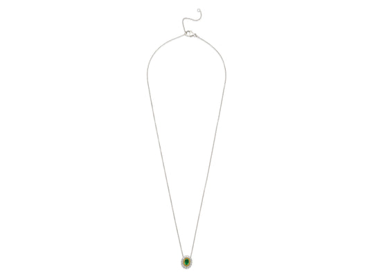 Leibish Emerald, Yellow and White Diamond Necklace 18K Gold