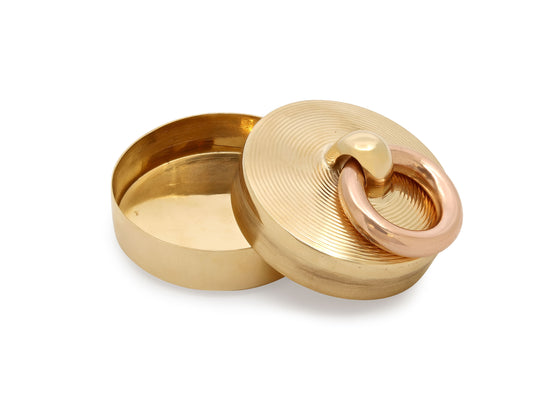 Mid-Century Cartier Pill Box in 14K Yellow and Rose Gold