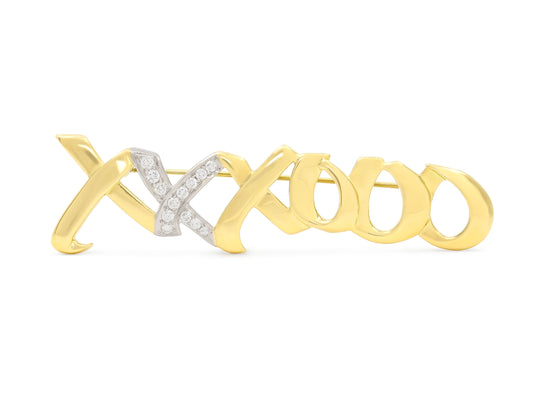 Tiffany & Co. Paloma Picasso Diamond 'XO' Brooch in 18K Gold and Platinum