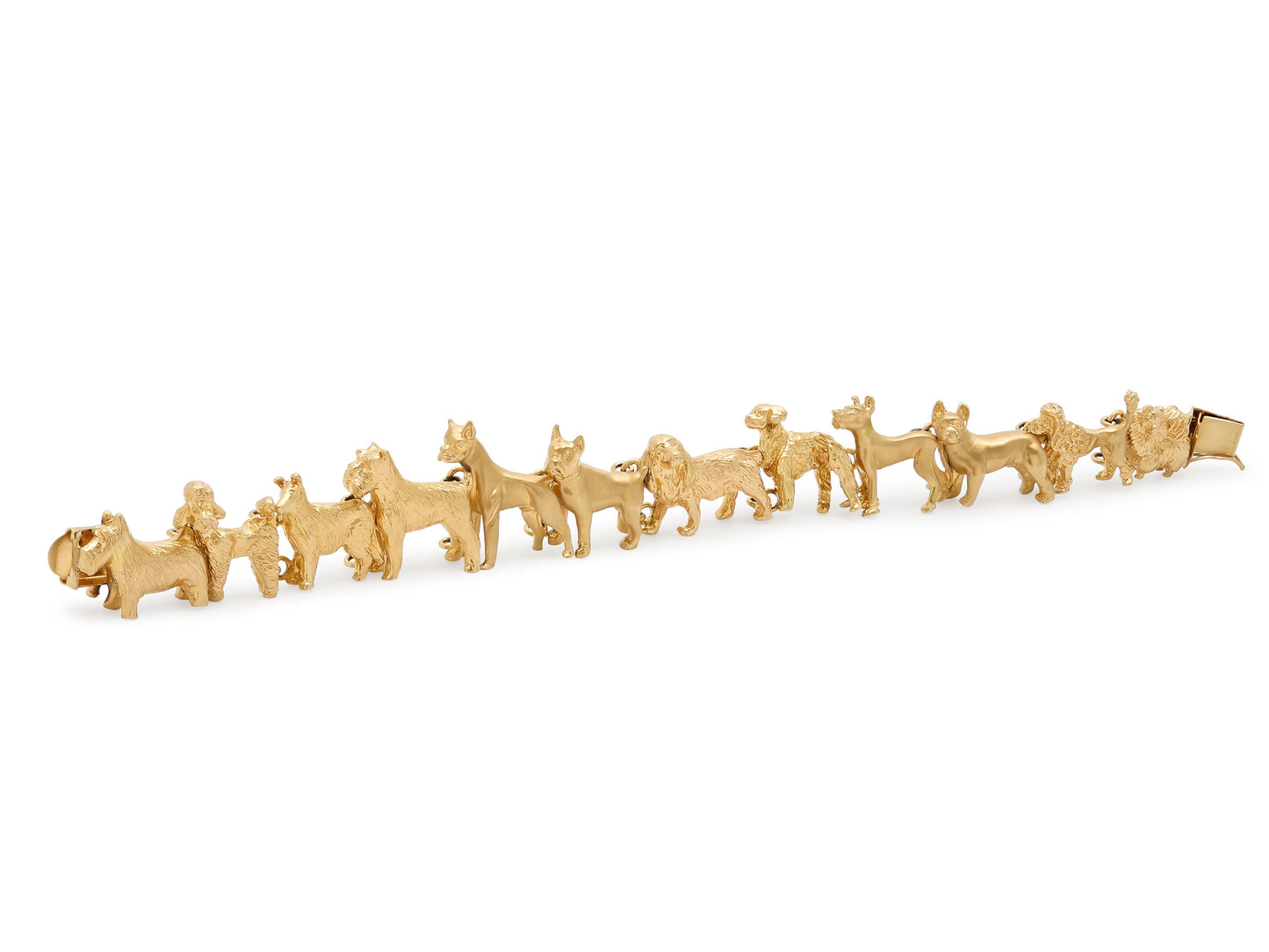 Dog Breed Link Bracelet in 14K Gold