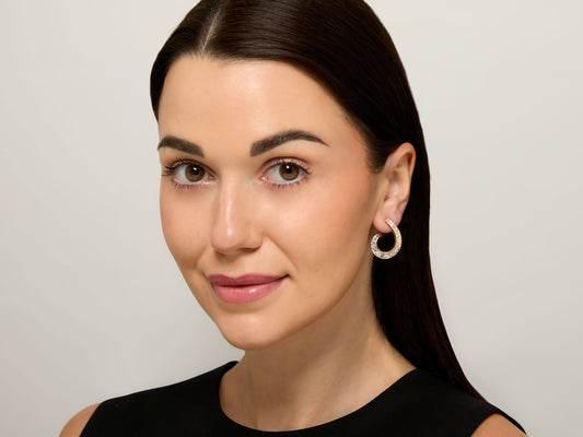 Baguette Diamond Hoops in 18K Gold