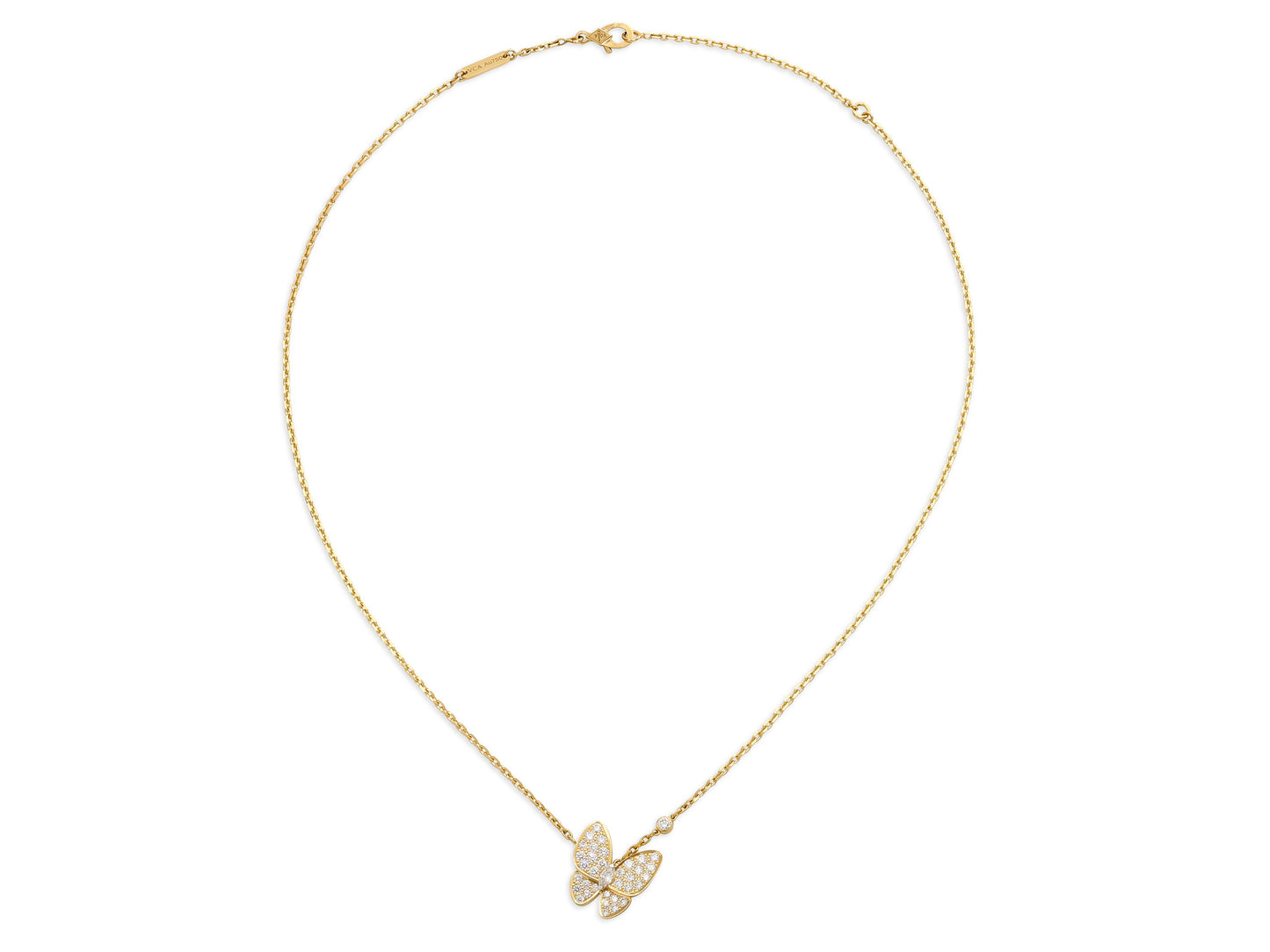 Van Cleef & Arpels 'Two Butterfly' Diamond Pendant 18K Gold