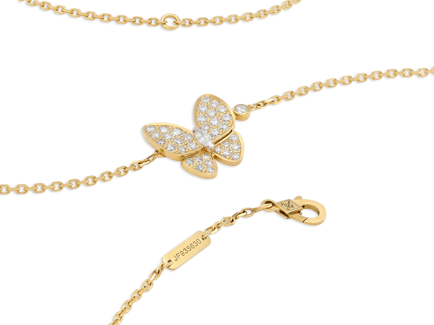 Van Cleef & Arpels 'Two Butterfly' Diamond Pendant 18K Gold
