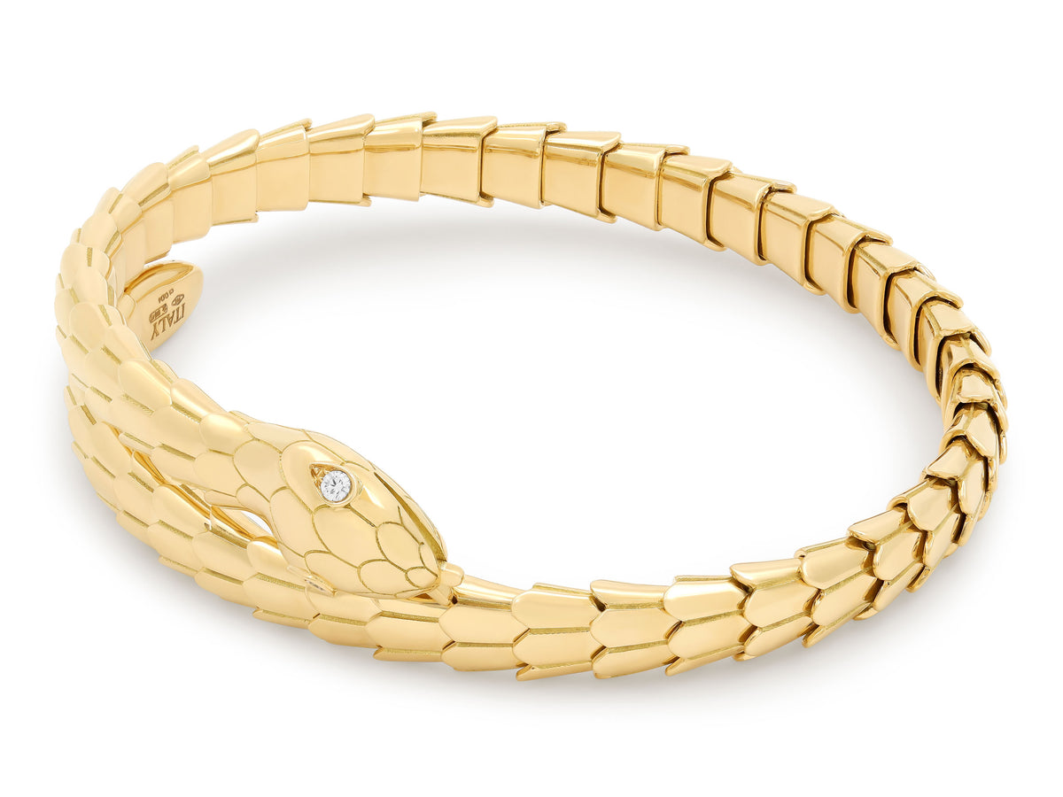 Tubogas Snake Bracelet in 18K Gold by Beladora