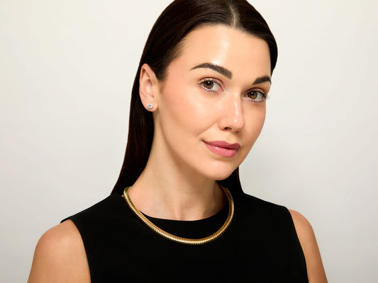 'Piramide' Tubogas Necklace in 18K Gold by Beladora