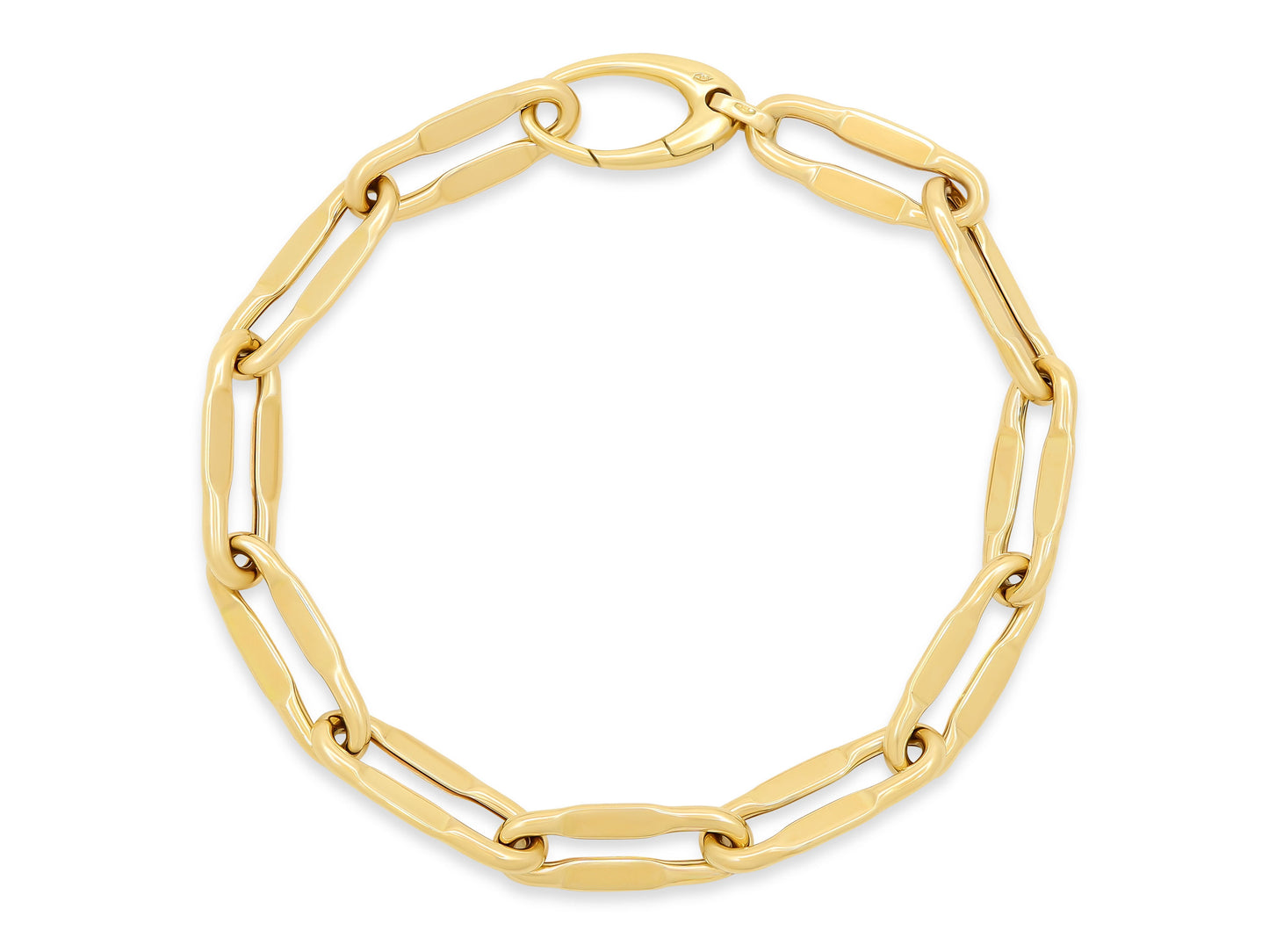 Flattened Paperclip Link Bracelet in 18K Gold, by Beladora