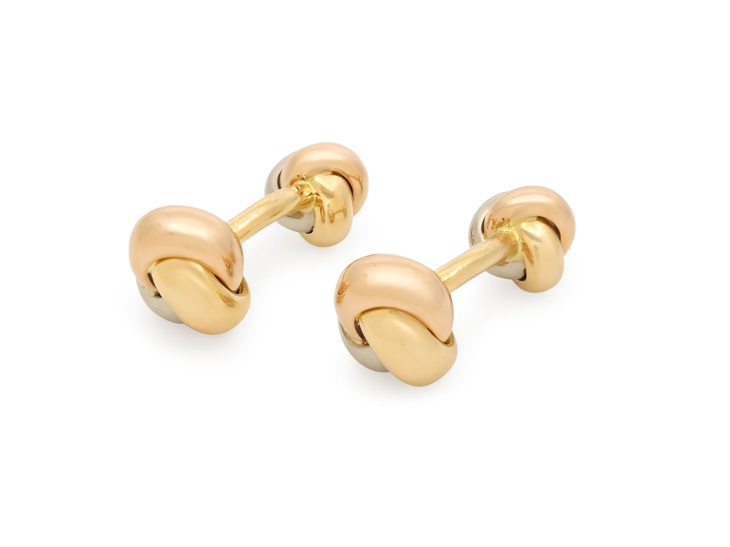 Cartier 'Trinity' Cufflinks in 18K White, Yellow, and Rose Gold