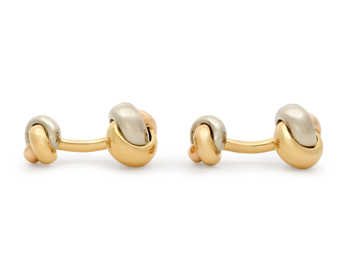 Cartier 'Trinity' Cufflinks in 18K White, Yellow, and Rose Gold