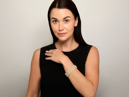 Pearl and Diamond Bracelet in 18K Gold