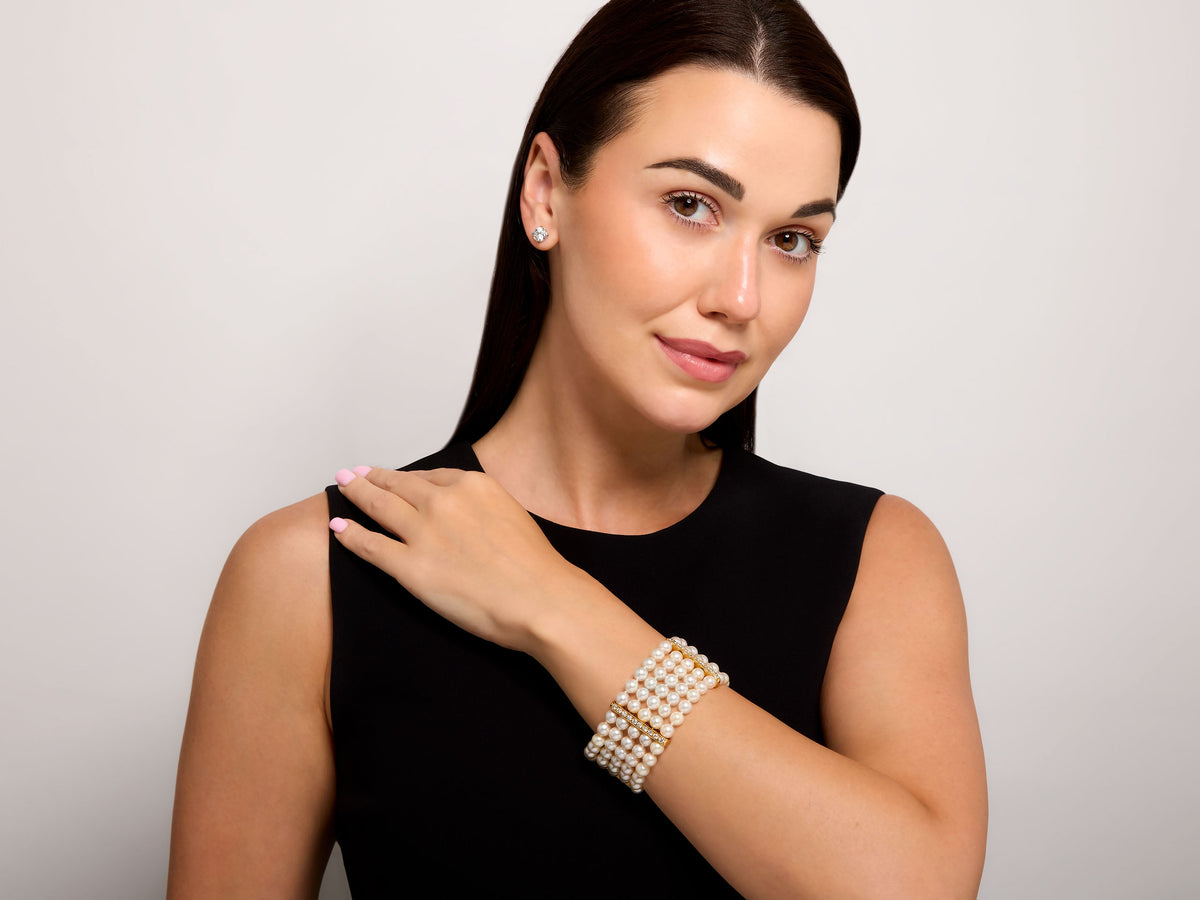 Pearl and Diamond Bracelet in 18K Gold