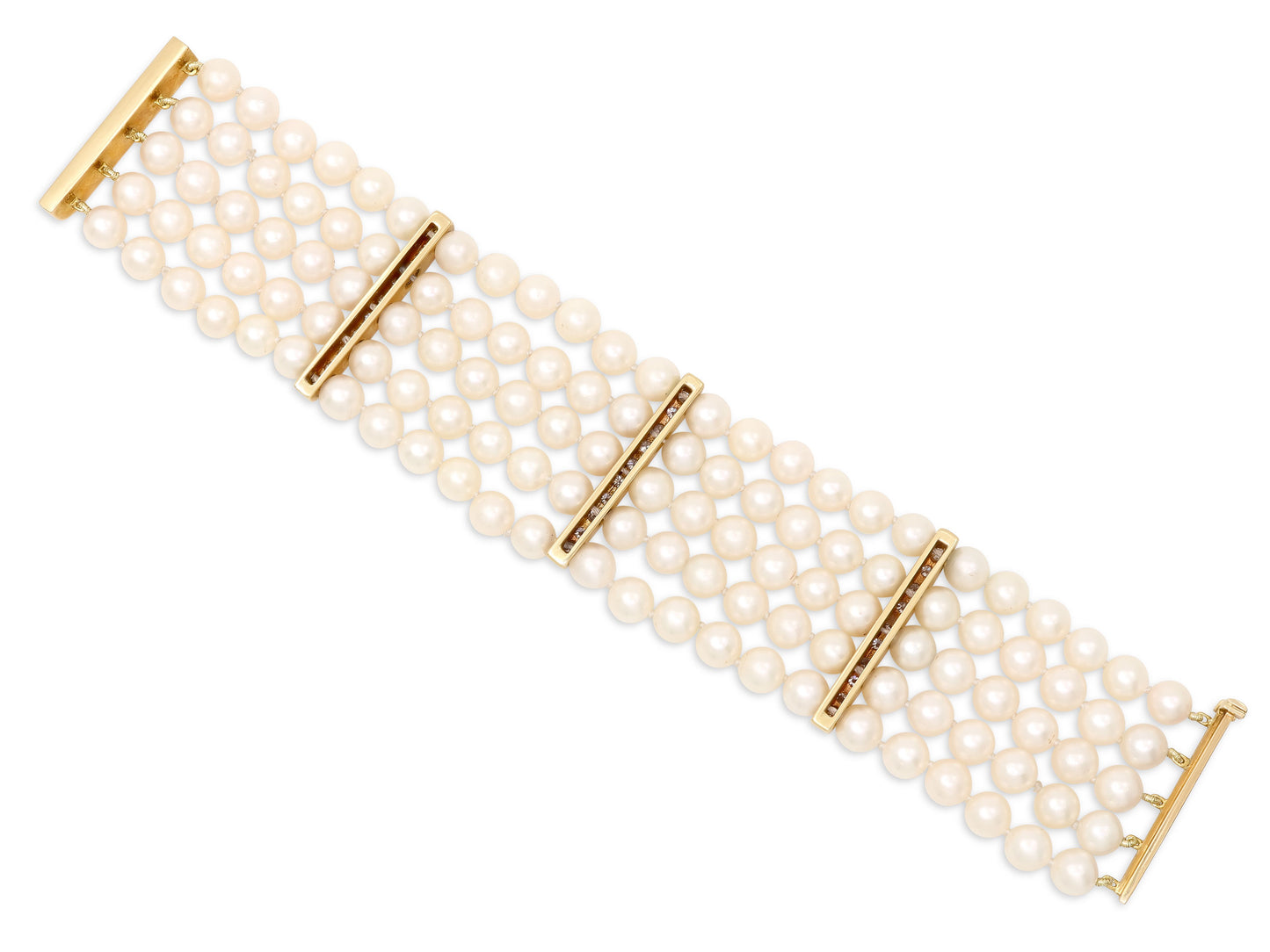 Pearl and Diamond Bracelet in 18K Gold