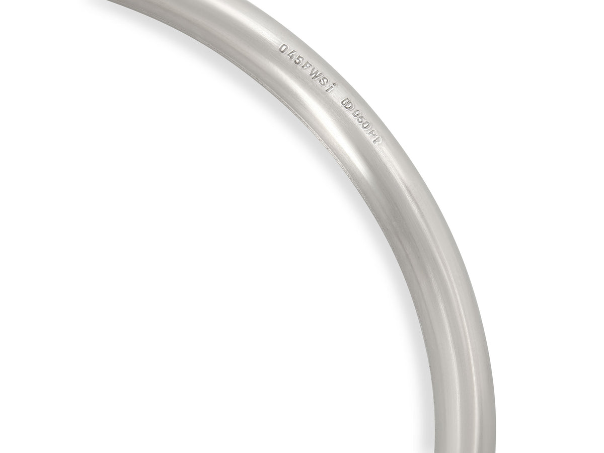 Brushed platinum bangle with engraved hallmark