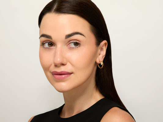 Bulgari 'Serpenti Viper' Diamond Hoop Earrings in 18K Gold
