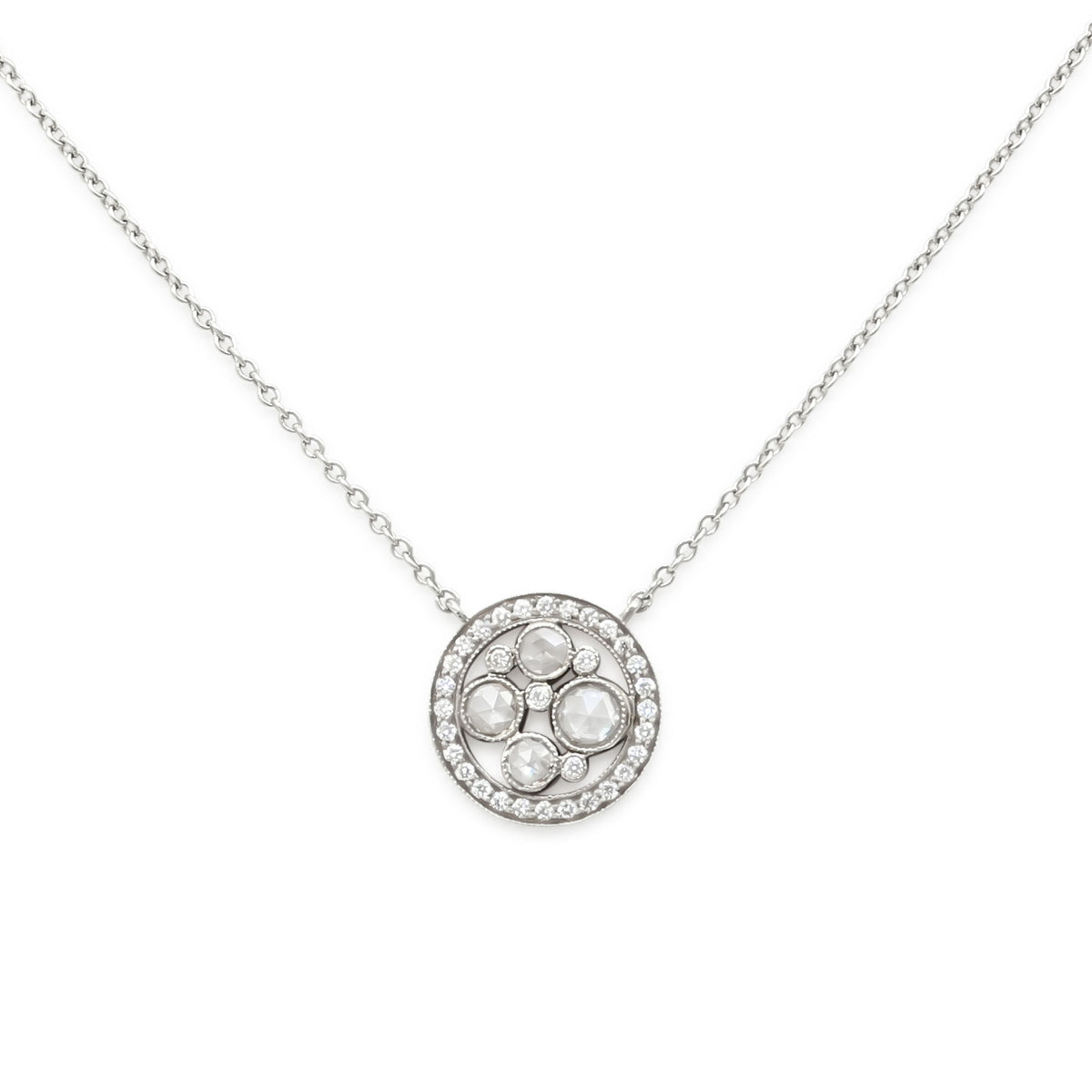 Tiffany & Co. 'Cobblestone' Diamond Pendant Necklace in Platinum