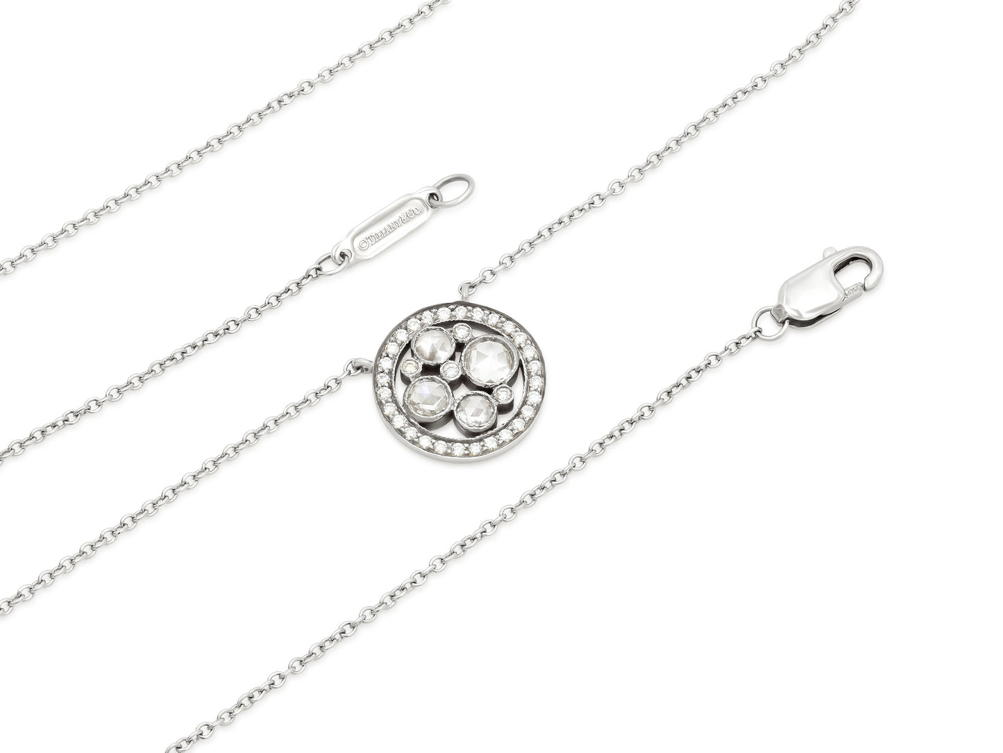 Tiffany & Co. 'Cobblestone' Diamond Pendant Necklace in Platinum