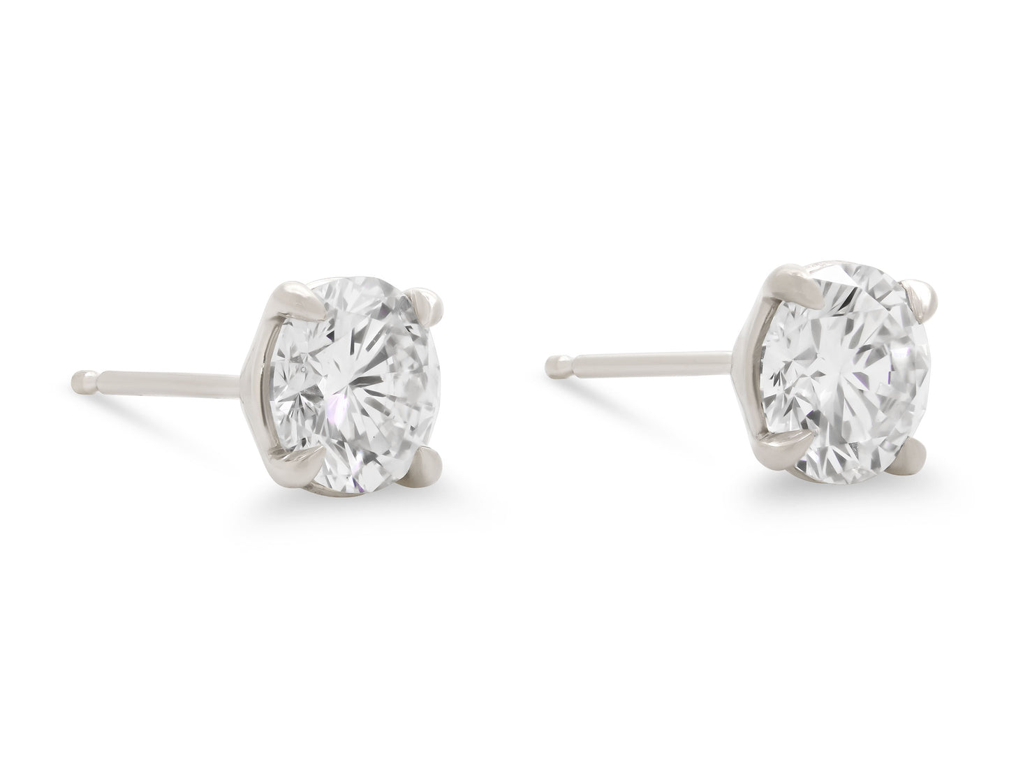 Diamond Stud Earrings, 2.12 total carats, H Color, in Platinum