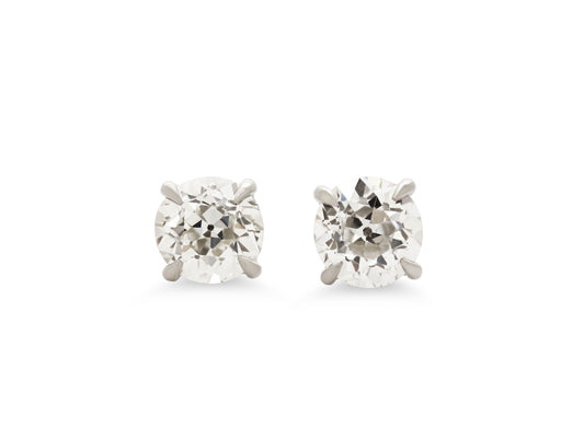 Beladora 'Bespoke' Old European Cut Diamond Stud Earrings, 3.25 total carats, in Platinum