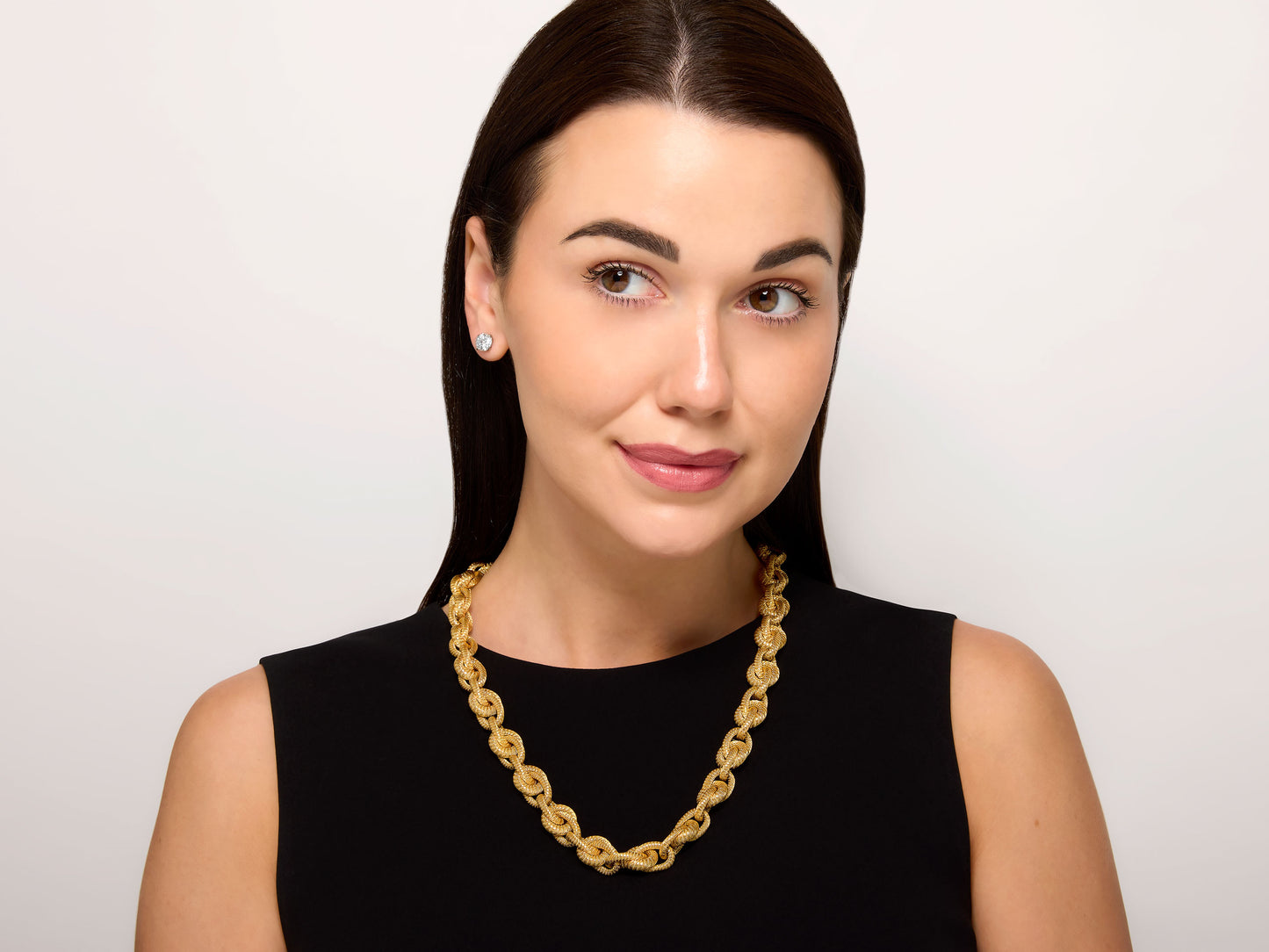 Woven Gold Link Necklace in 18K Gold