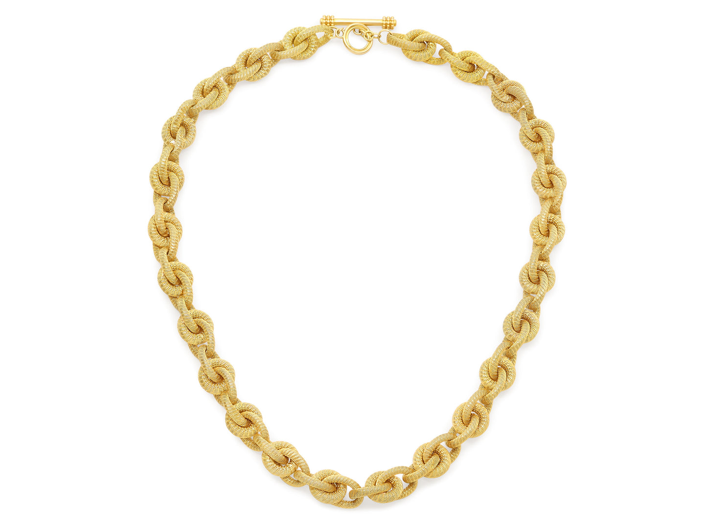 Woven Gold Link Necklace in 18K Gold
