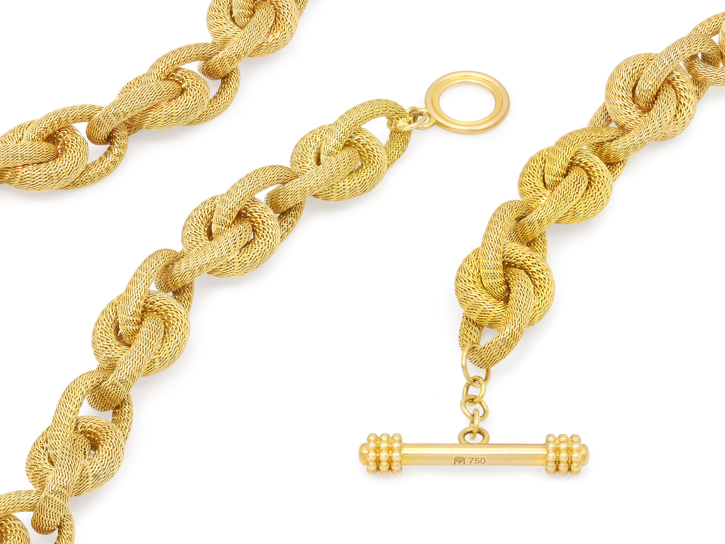 Woven Gold Link Necklace in 18K Gold