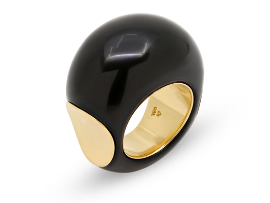 Verdura 'Copa' Ring in Black Jade and 18K Gold