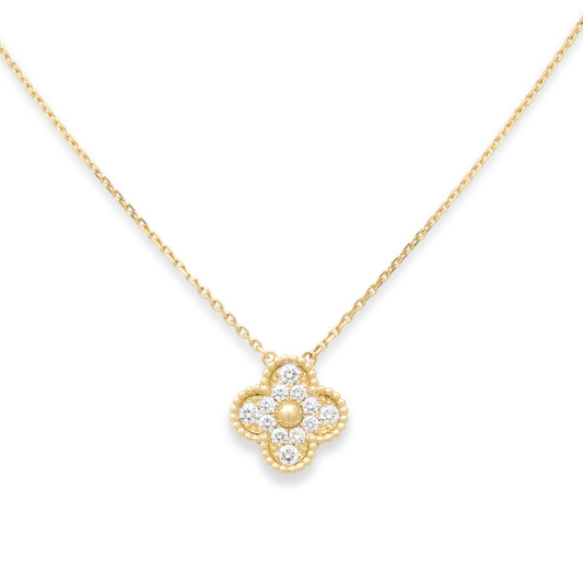 Van Cleef & Arpels 'Vintage Alhambra' Diamond Pendant in 18K Gold