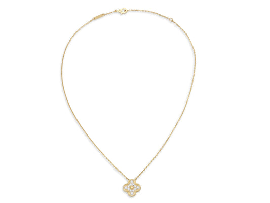 Van Cleef & Arpels 'Vintage Alhambra' Diamond Pendant in 18K Gold