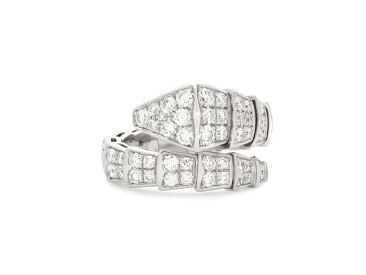 Bulgari 'Serpenti Viper' Diamond Ring in 18K White Gold
