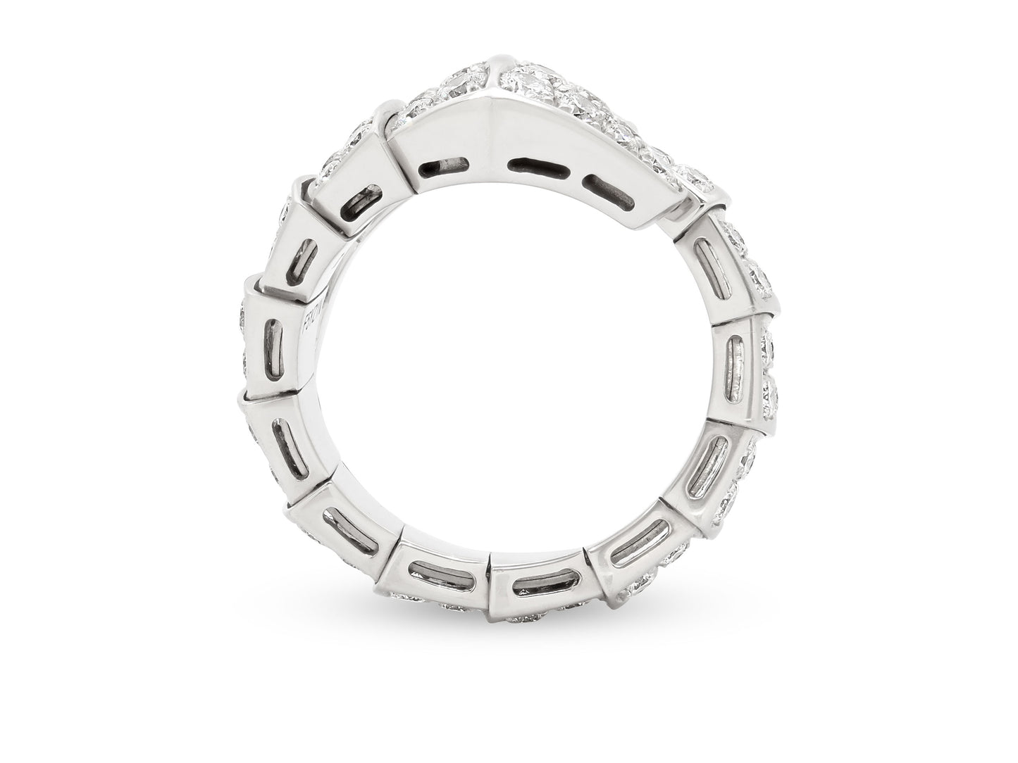 Bulgari 'Serpenti Viper' Diamond Ring in 18K White Gold