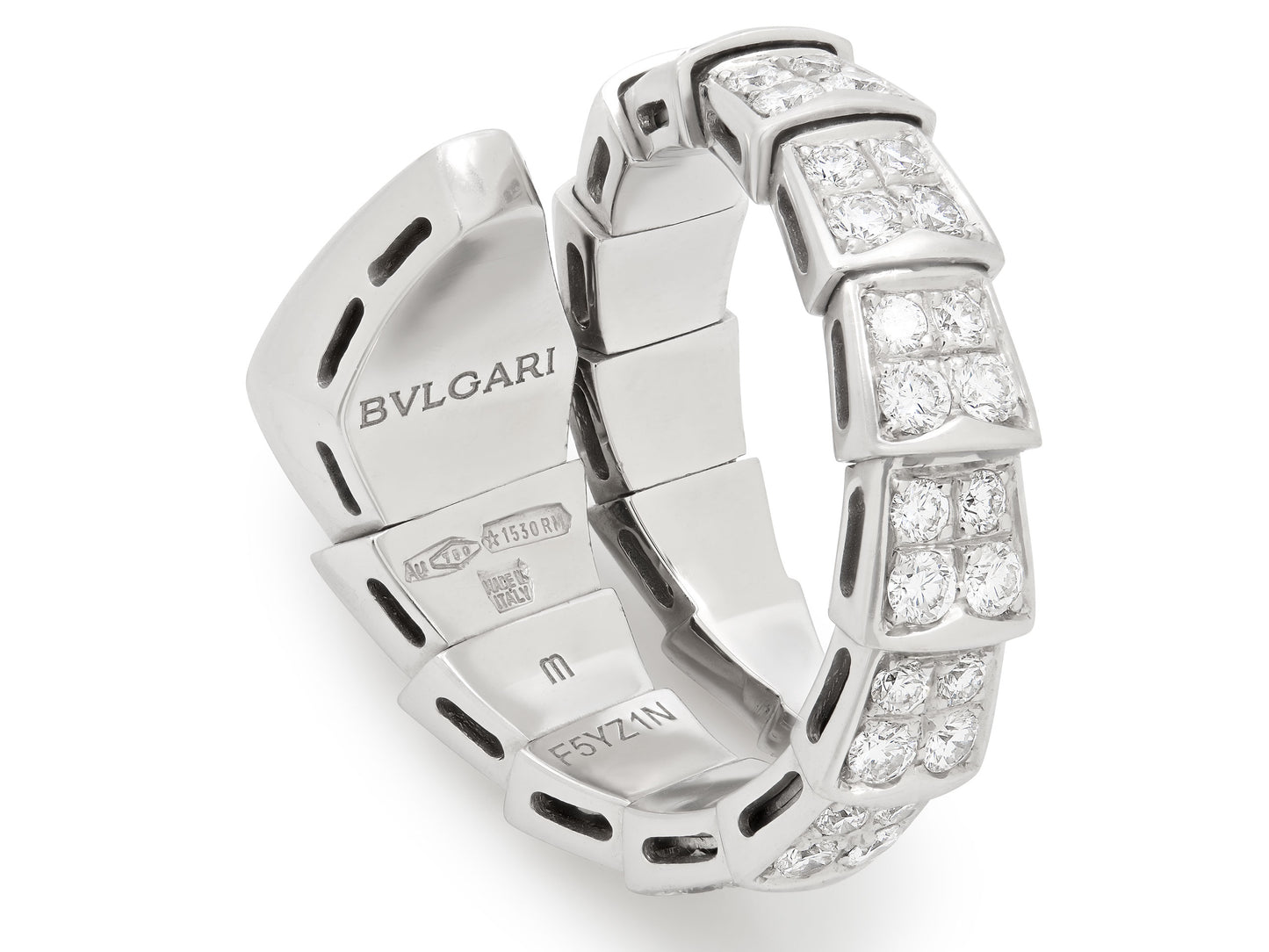 Bulgari 'Serpenti Viper' Diamond Ring in 18K White Gold