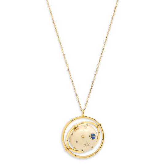 Bibi Van der Velden 'Mammoth Galaxy' Spinning Pendant Necklace in 18K Gold