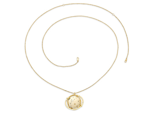 Bibi Van der Velden 'Mammoth Galaxy' Spinning Pendant Necklace in 18K Gold