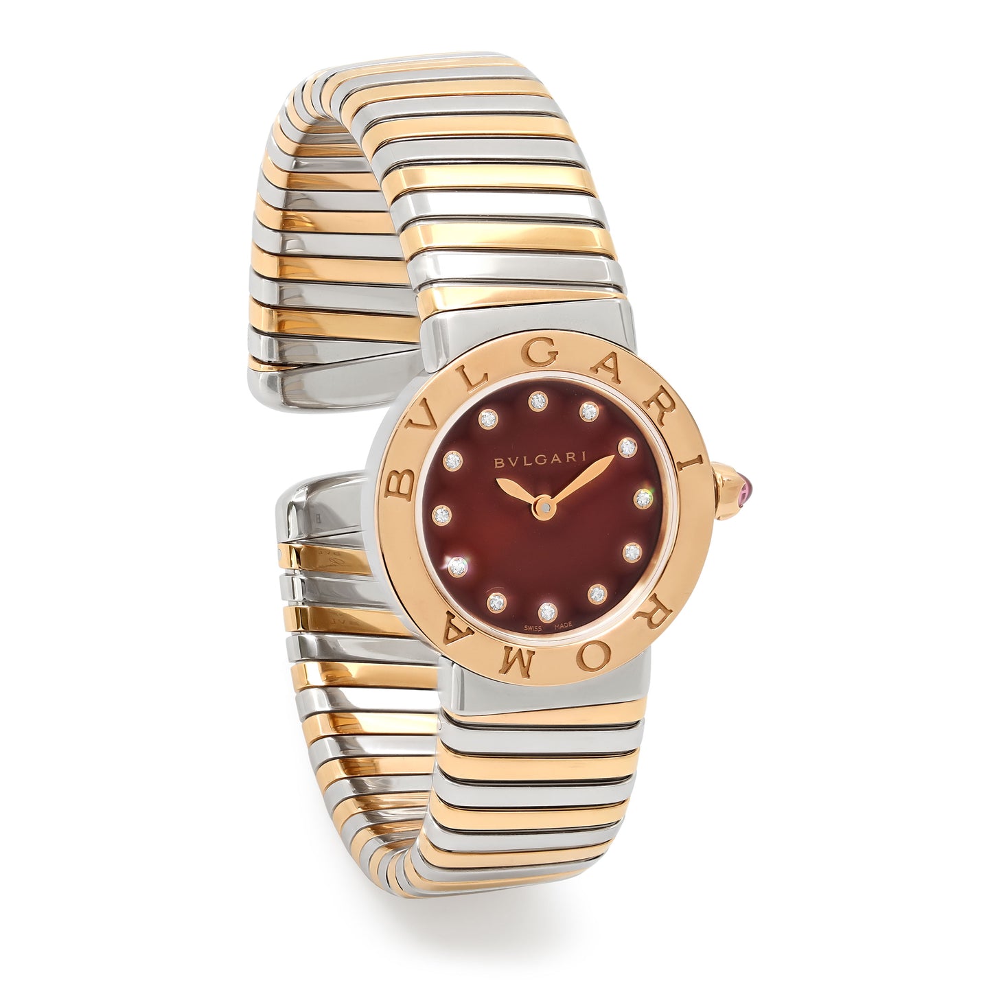 Bulgari Limited Edition Tubogas Watch in 18K White, Rose Gold and Steel, 26 mm