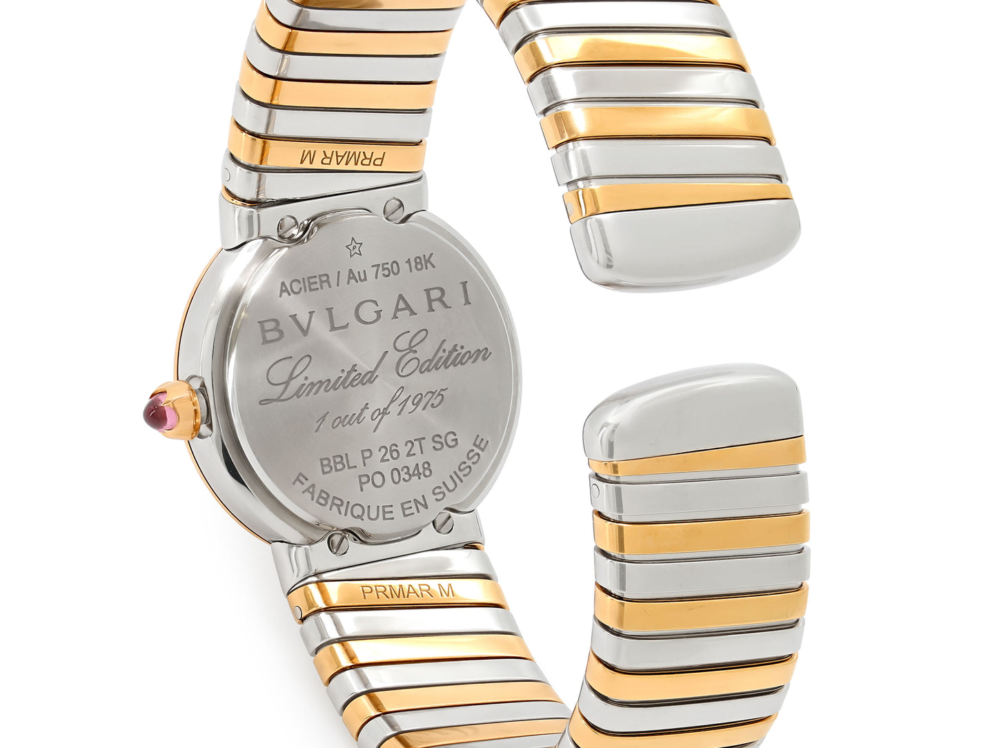 Bulgari Limited Edition Tubogas Watch in 18K White, Rose Gold and Steel, 26 mm