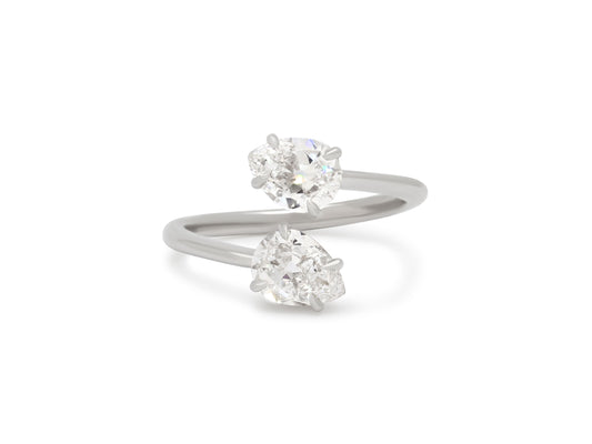 Beladora 'Bespoke' Diamond Bypass Ring in Platinum