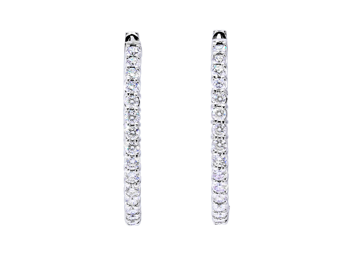 Diamond Hoop Earrings in 18K White Gold