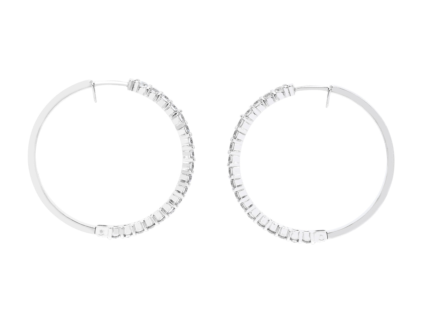 Diamond Hoop Earrings in 18K White Gold