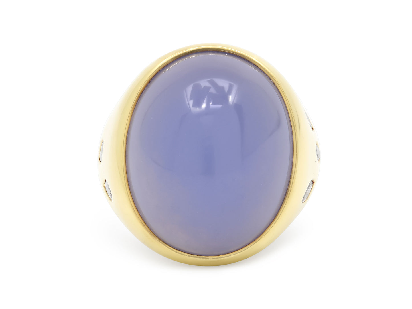Susan Sadler Chalcedony and Diamond Ring in 18K Gold