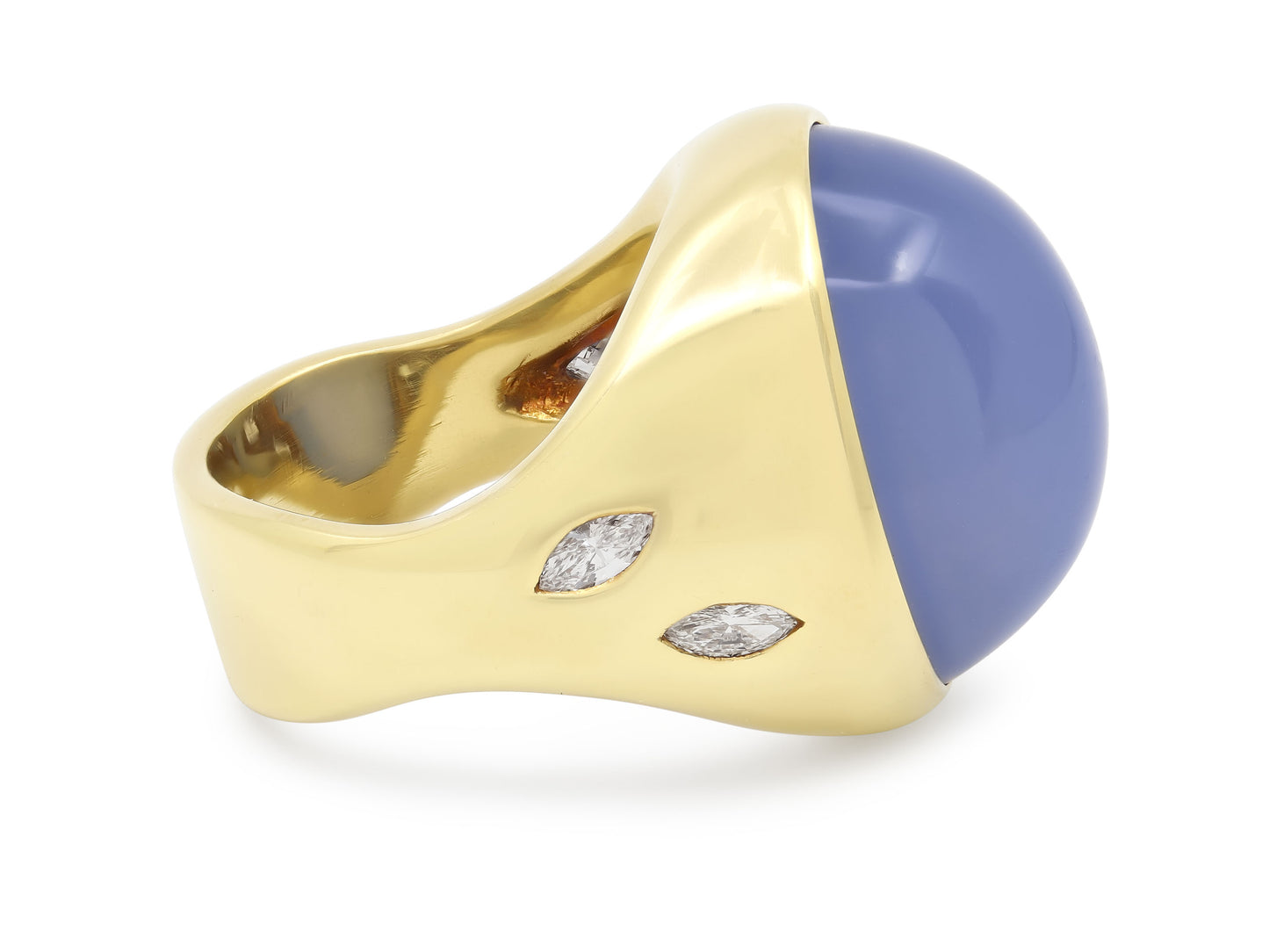 Susan Sadler Chalcedony and Diamond Ring in 18K Gold