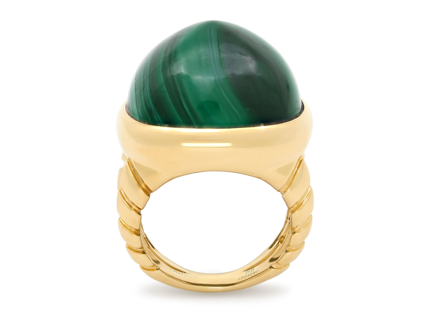 Marina B 'Tigella' Malachite Ring in 18K Gold