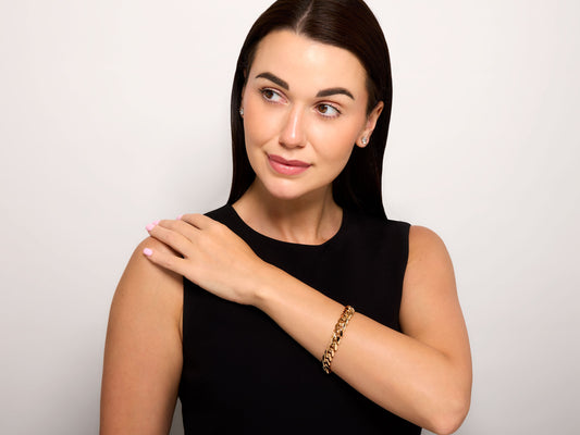 Mid-Century Curb Link Bracelet in 18K Rose Gold