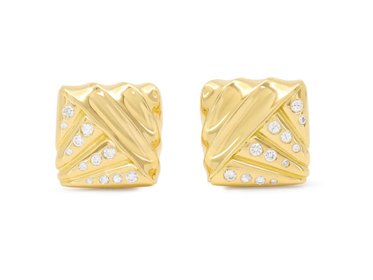 Cartier Diamond Earrings in 18K Gold