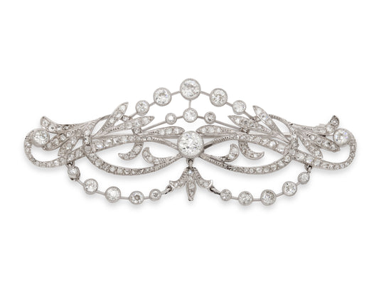 Antique Edwardian Diamond Brooch in Platinum