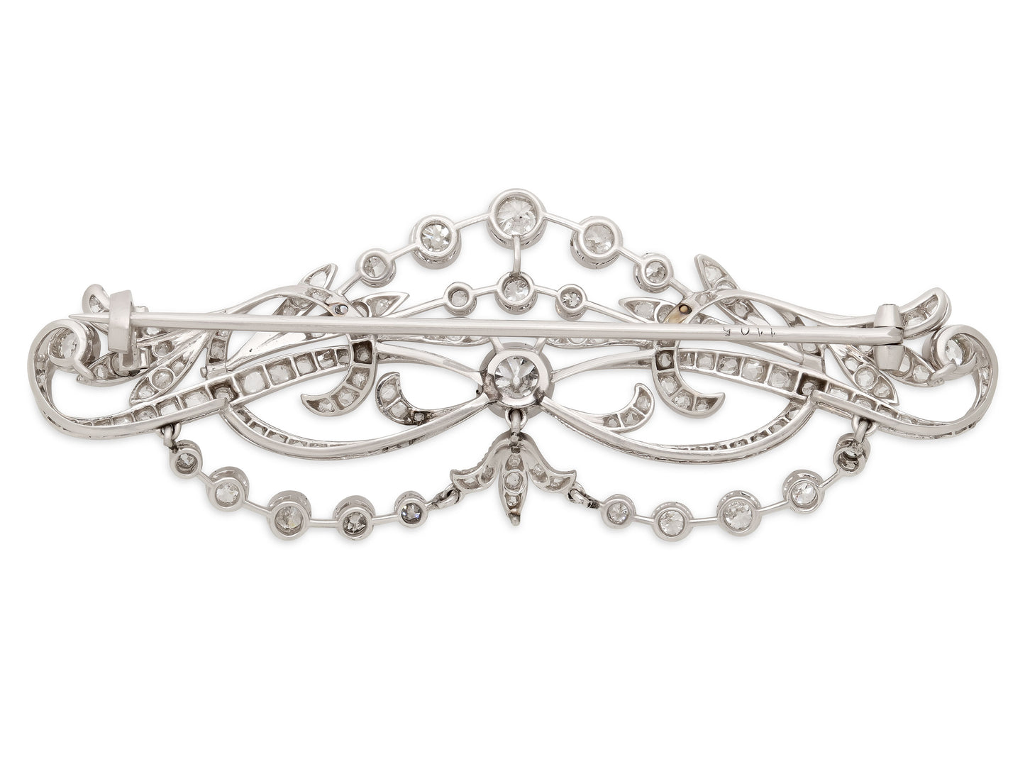 Antique Edwardian Diamond Brooch in Platinum