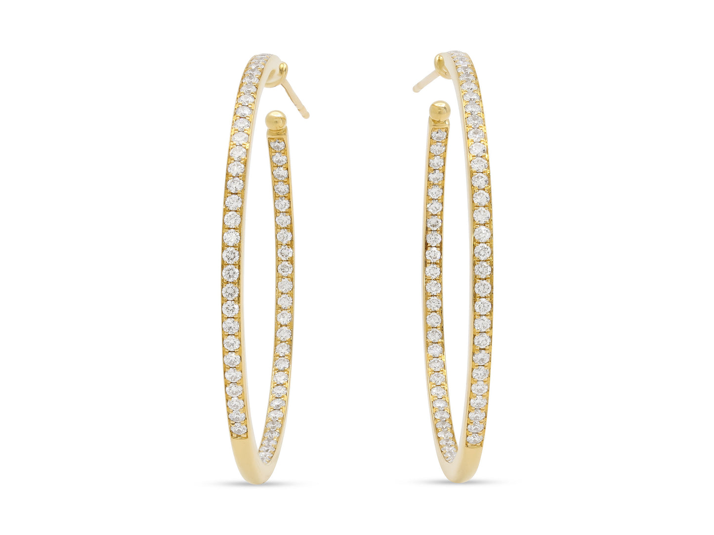 Diamond Hoop Earrings in 18K Gold