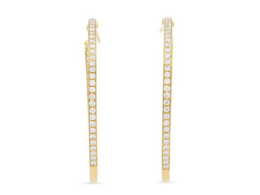 Diamond Hoop Earrings in 18K Gold
