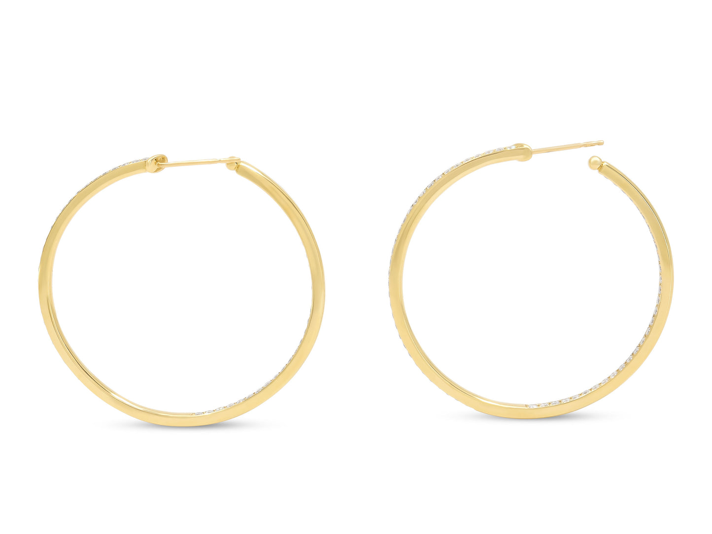 Diamond Hoop Earrings in 18K Gold